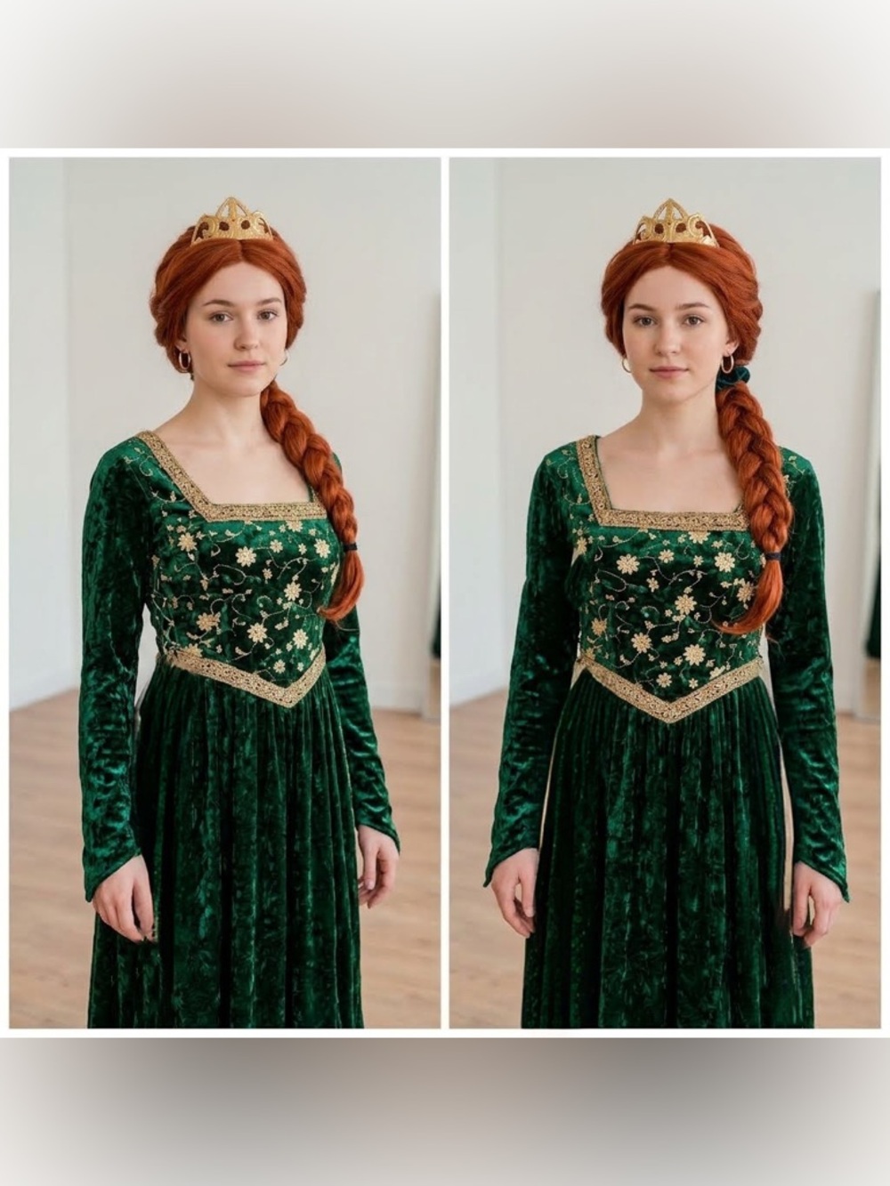 💚 Princess Fiona Costume Set – Shrek – Size Medium + TWO Ear Options! 💚
